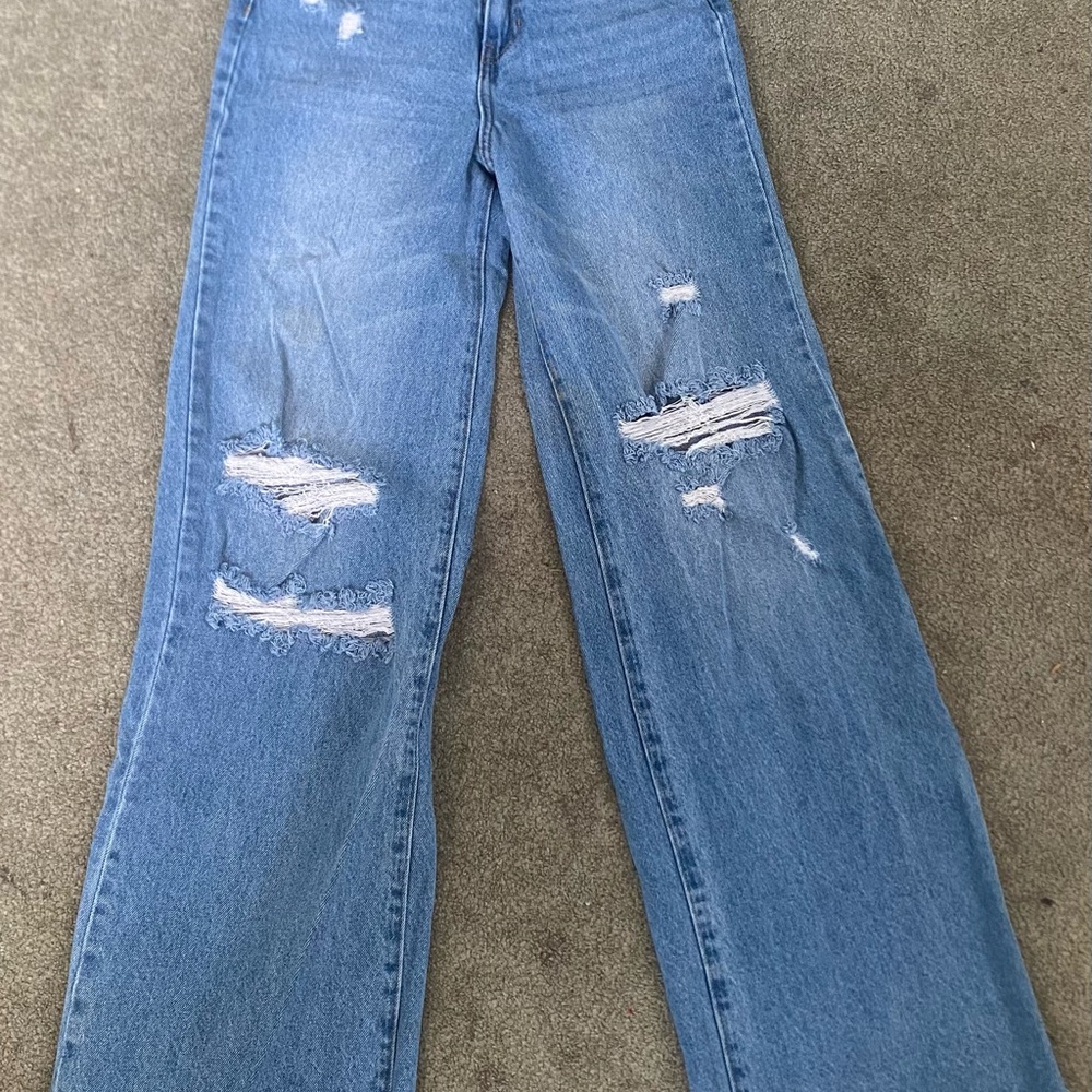 Women's Blue Distressed Jeans